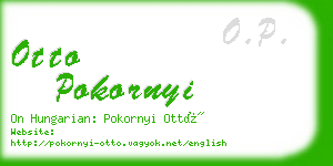 otto pokornyi business card